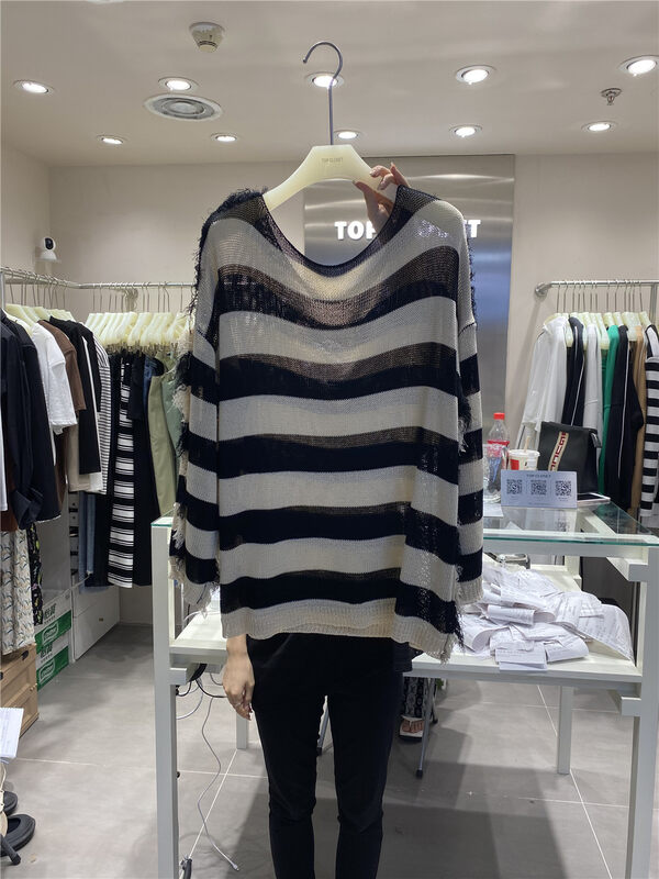 New in early autumn!【TOP CLOSET】Loose striped all-match knitted sweater 00750# OZQ