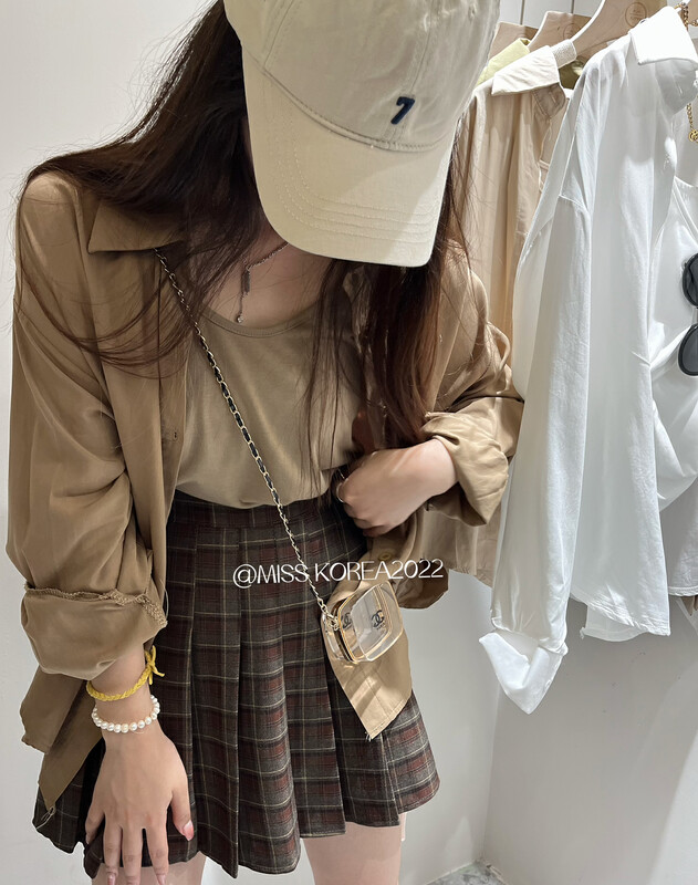 New in autumn!【MISS KOREA】Korean loose shirt + simple camisole suit 9273# HBX