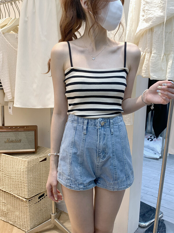 【AS】High waist slim all-match denim shorts 1010# HJY