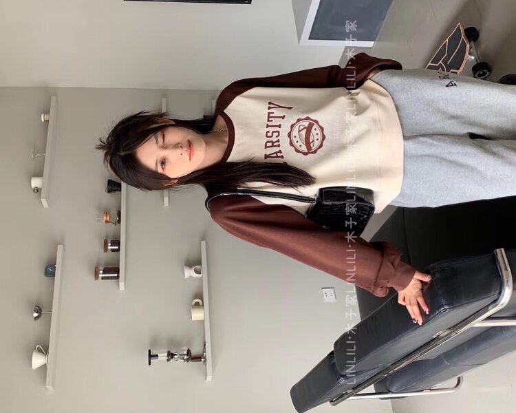 Autumn models are new! [Muzijia] pullover color matching slim sweater 88051# L