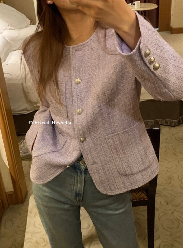 New in early autumn! [HEY BELLA] French retro single-breasted short jacket B1826# L