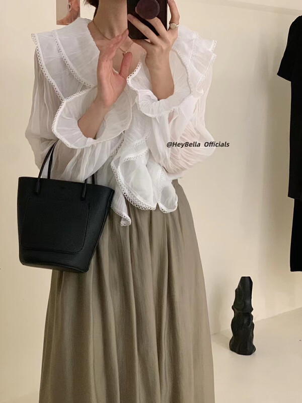New in early autumn! [HEY BELLA] Heavy Industry Ruffled Shirt 5011# L