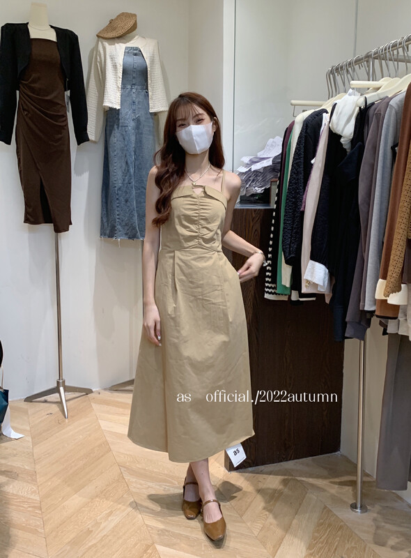 New in autumn!【AS】Korean all-match pleated dress 9051# HJY