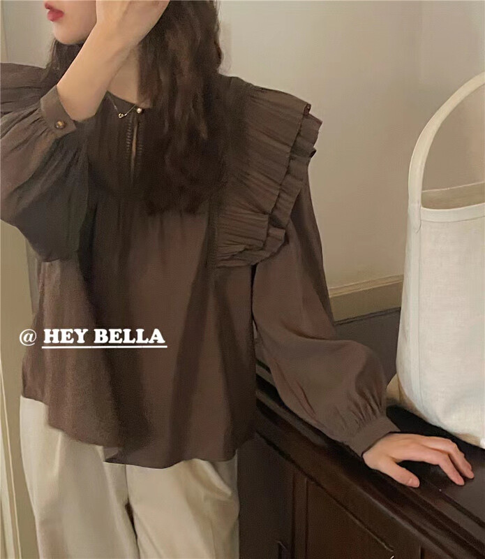 New in early autumn! [HEY BELLA] Heavy Industry Pleated Lace Shirt 1857# L