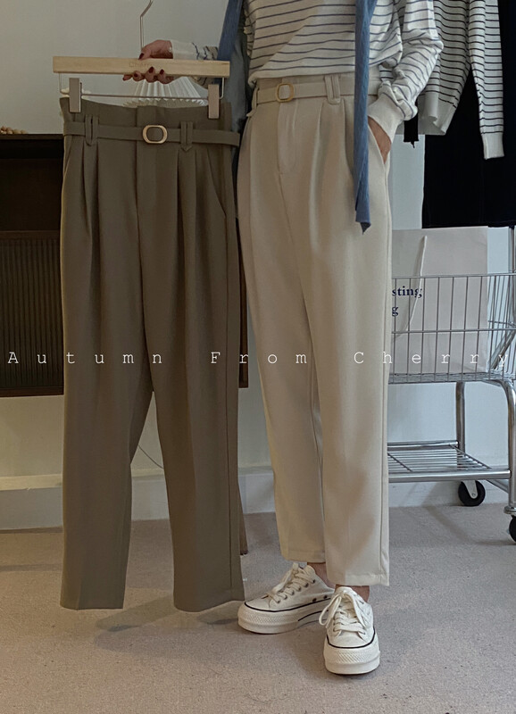 New in early autumn!【CHERRY STUDIO】Korean version of simple casual small-footed trousers 6702# HBX