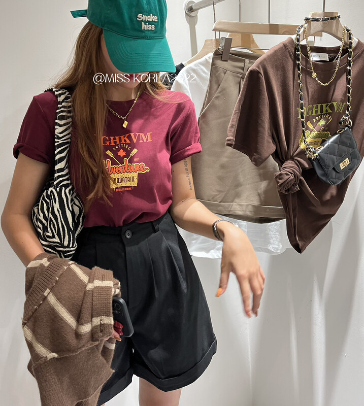 New in autumn!【MISS KOREA】All-match running length brushed short-sleeved T-shirt (tops only) 9283# HBX