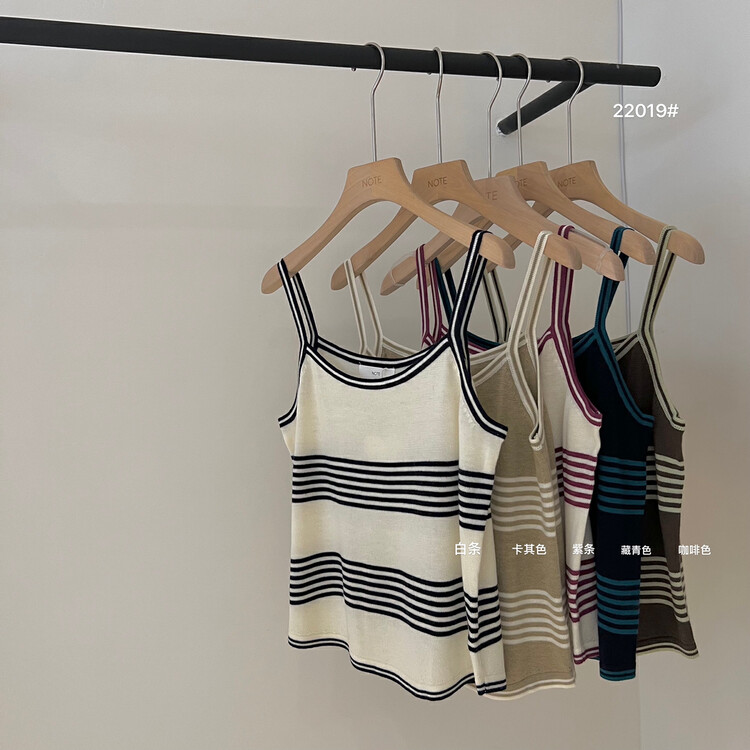 New in early autumn! [NOTE] Retro striped all-match vest/sling 22019# HBX