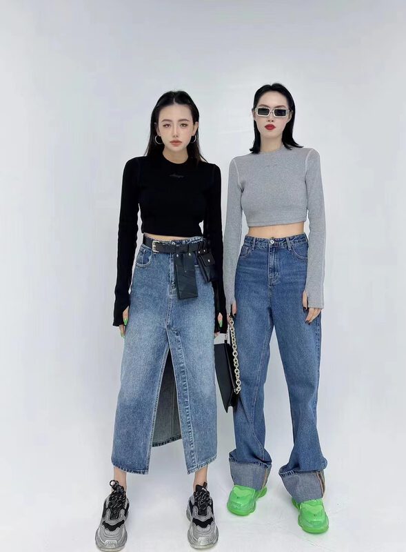 New in early autumn! [DTWO] Denim casual split skirt 2329101# ZXL