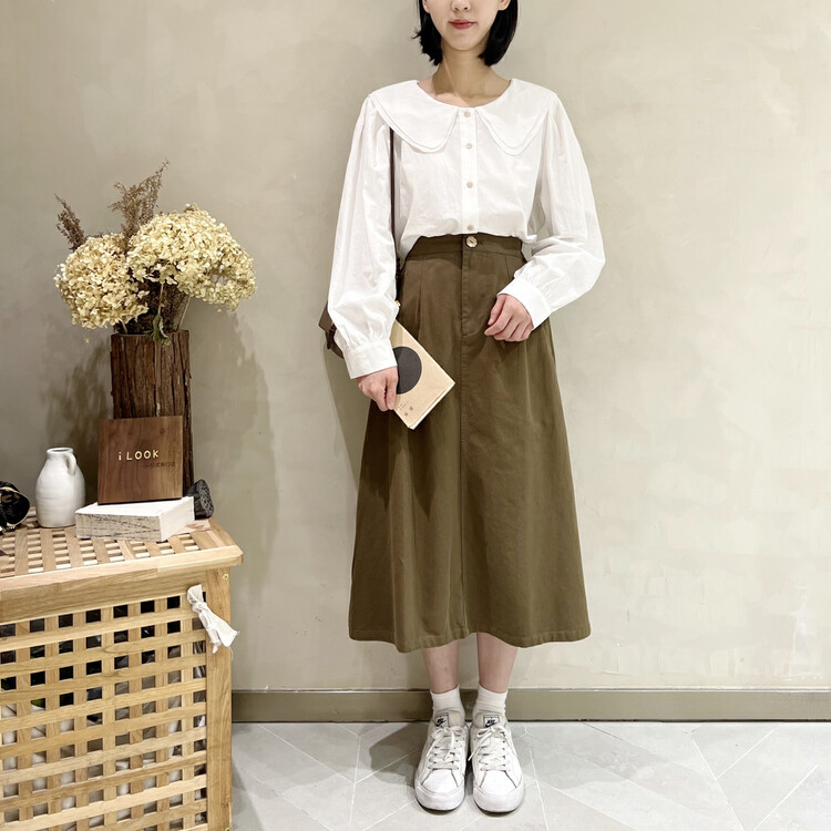 New in early autumn!【I LOOK】High waist solid color all-match skirt 72026# ZJY