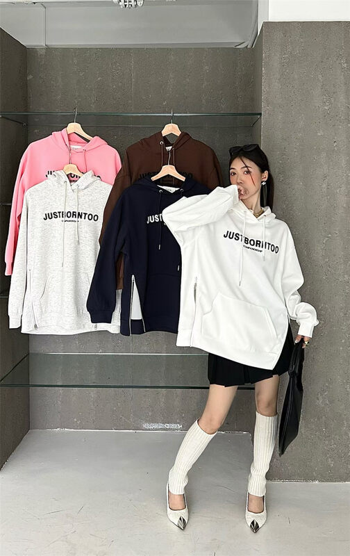 New in autumn! [OUR] Loose letter hooded sweater 11629# LSW