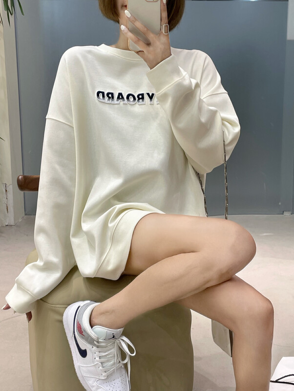 [KEYBOARD] Simple gradient toothbrush embroidered letters casual sweater 2227