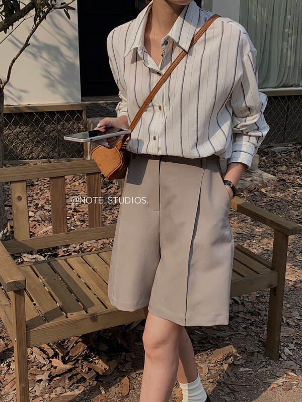 New in early autumn! [NOTE] Loose striped all-match shirt 22683# HBX