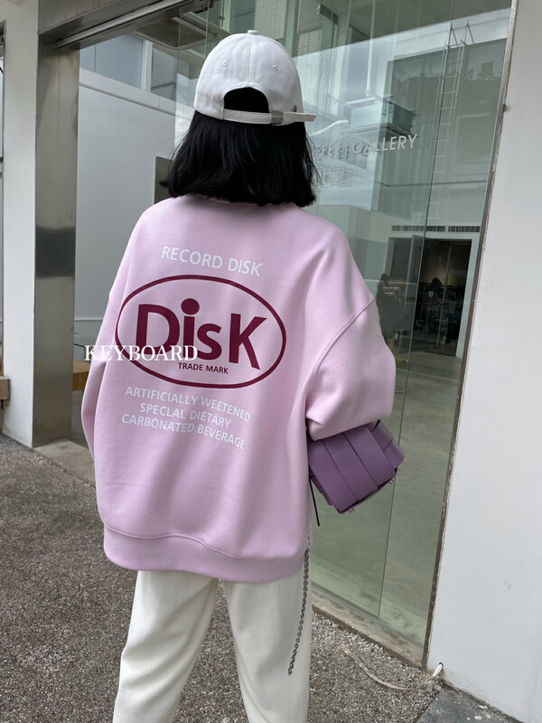 [KEYBOARD] Front and rear letter printing personalized simple sweater 2210
