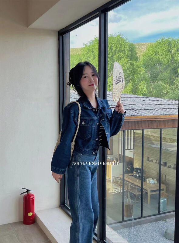 New in early autumn!【7EVEN5IVE8IGHT】Korean version of simple straight jeans 2076# HJY
