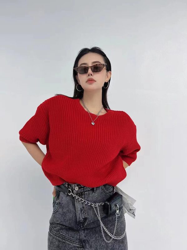 New in early autumn! [D.TWO D2] woolen short all-match round neck sweater 2319232# ZXL