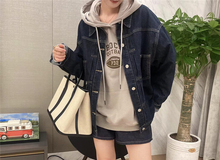 New in early autumn! [SELF] Korean version of the pleated denim jacket (single jacket) A5010# LSL