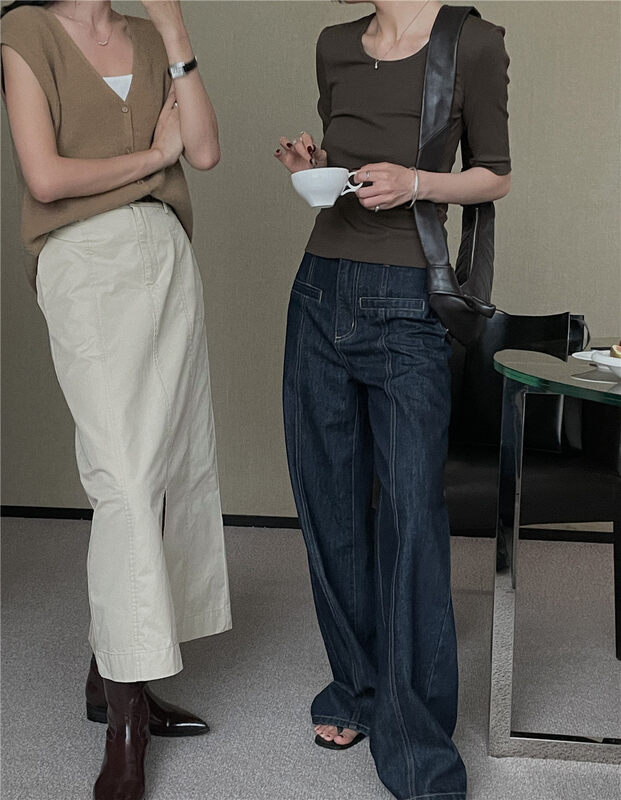 New in autumn!【SOUL】High waist slim straight all-match jeans 2604# CLS
