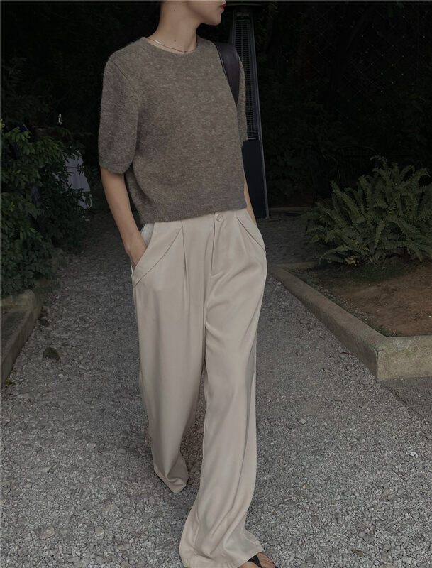 New in autumn! [SOUL] Loose wide-leg mopping trousers 2682# CLS