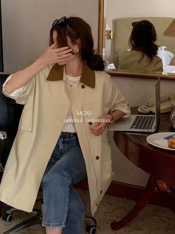 Autumn models are new! [MOXI] casual color contrast fashion windbreaker 58662# CQW