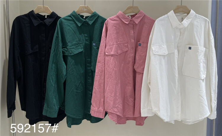New in autumn! [fabric] single-breasted textured and comfortable shirt 592157# L