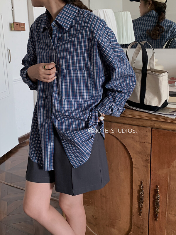 New in autumn! [NOTE] Korean version in's all-match simple shirt 22693# HBX