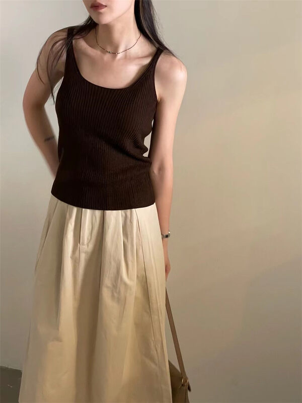 New in early autumn! [MALT] Korean version of the simple and versatile slim vest/sling 6005# XYJ
