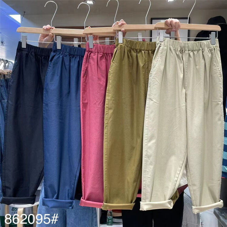 New in autumn! [fabric] slim and comfortable all-match casual pants 862095# L