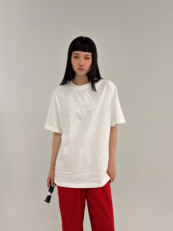New in early autumn! [D.TWO D2] round neck letter fashion short-sleeved T-shirt 2321167# ZXL