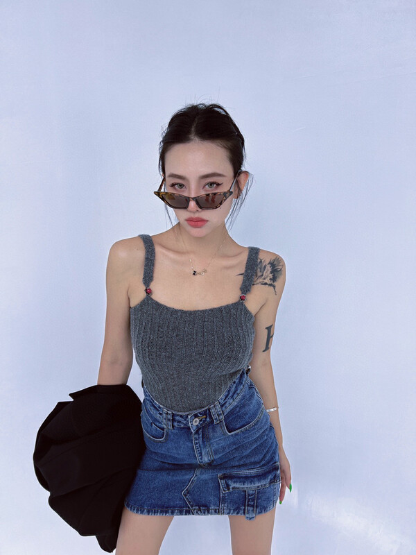 New in early autumn! [D.TWO D2] Korean fashion all-match vest/sling 2319027# ZXL