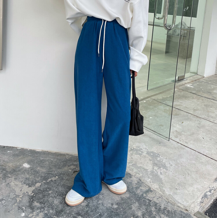 【KEYBOARD】Simple solid color wide leg mopping pants casual pants C-2867
