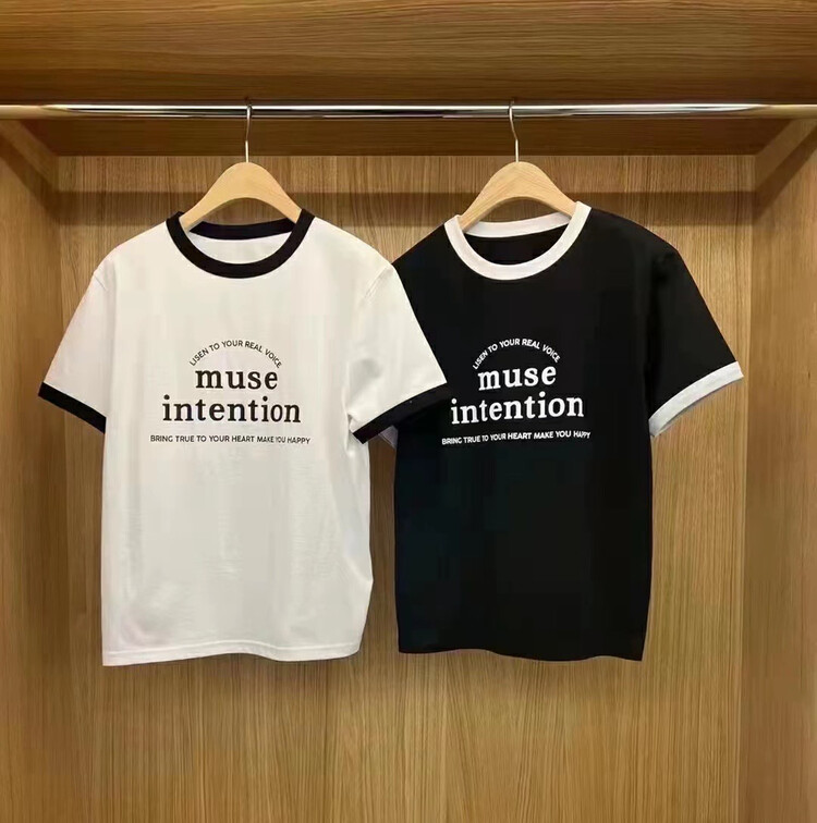 New in early autumn! [MALT] round neck letter printed short-sleeved T-shirt 6044# XYJ