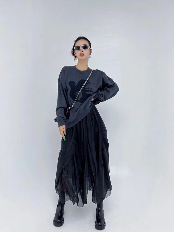 New in early autumn!【D.TWO D2】High waist slim mesh skirt 2329152# ZXL