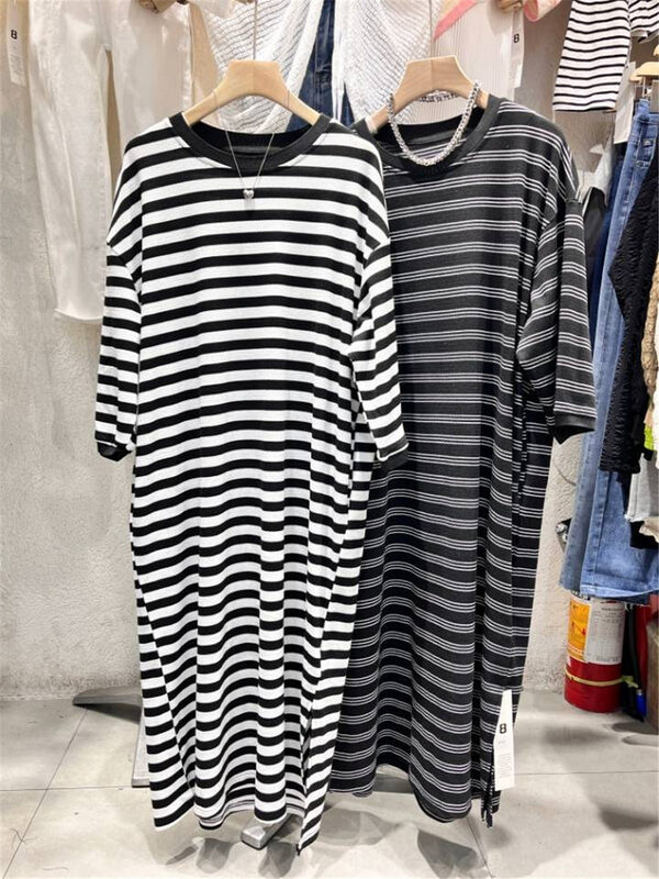New in early autumn! [8] Casual Striped Loose and Comfortable Dress (Selling Skirts Only) 2100# L