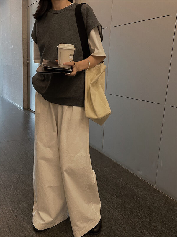 Buyer strongly push!  【SOUL】High-waisted and wide-legged casual pants 2689# CLS