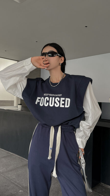 New in early autumn! [OUR] Korean version of the alphabet stitching sweater 12516# LSW