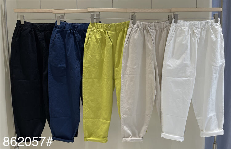 New in autumn! [fabric] slim and comfortable casual pants 862057# L
