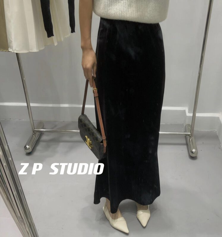 New in autumn!【Z.P STUDIOS】velvet all-match fishtail skirt 8083# ZJY