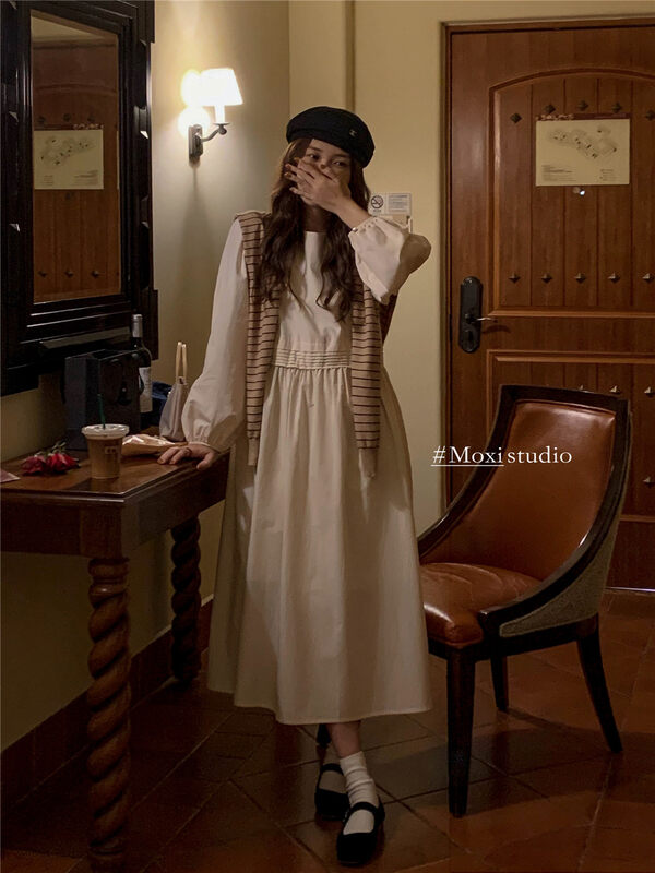 New in early autumn! (Moxi) Korean stripe knitted shawl 58681 # XJ
