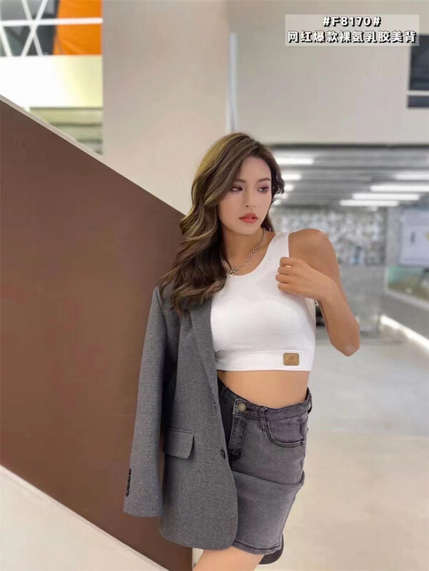 New in autumn!  【DS.GIFT】Spice Girl Style Show Navel Label Sports Vest/Sling F8170# LSL