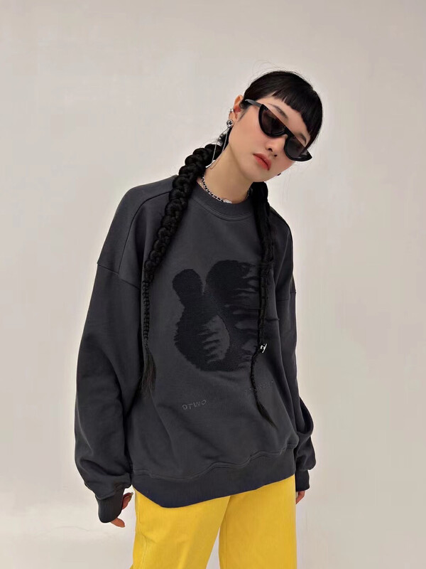 New in early autumn! [D.TWO D2] Korean letter embroidery printed sweater 2320032# ZXL