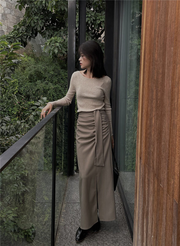 New in autumn! [SOUL] High waist all-match temperament skirt 2730# CLS