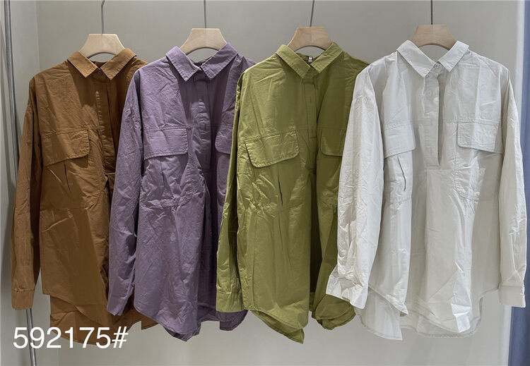 New in early autumn! [fabric] single-breasted comfortable all-match shirt 592175# L