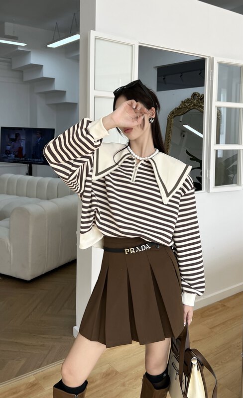 New in early autumn! [OUR] Versatile striped casual sweater 11667# LSW