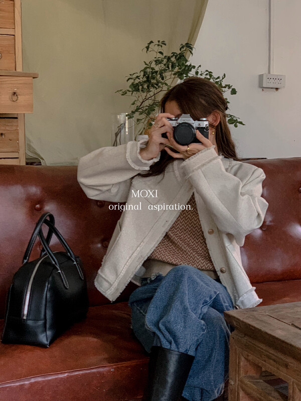 Autumn is new! [MOXI] Korean version of the simple small fragrance age-reducing short coat 58767# CQW