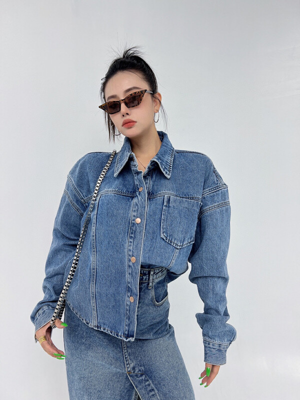 【D.TWO D2】Heavy Industry Washed Loose Denim Jacket 2317238# ZXL