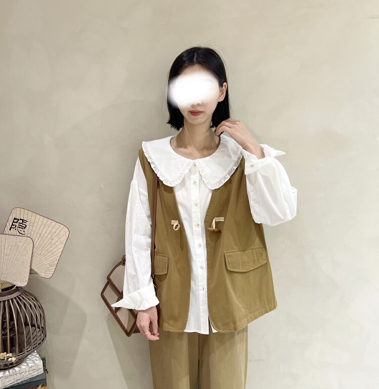 New in early autumn! [I LOOK] Japanese layered horn buckle vest 32027# ZJY