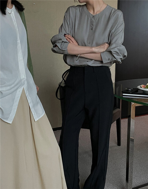 New in autumn!【SOUL】Simple temperament buttoned casual shirt 2717# CLS