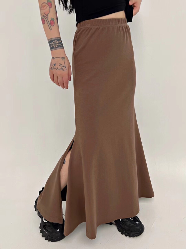 New in early autumn! [D.TWO D2] Temperament simple slit bag hip skirt 2329128# ZXL