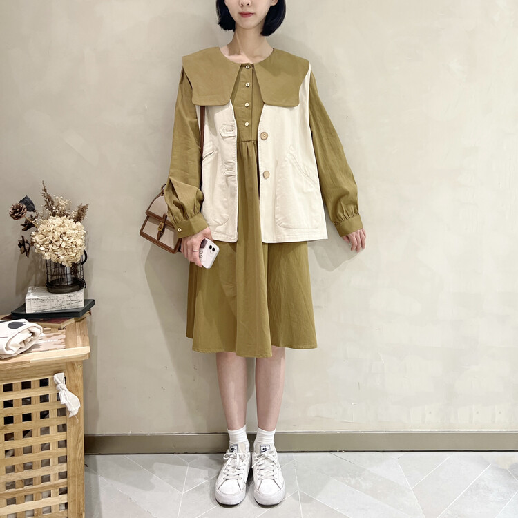New in early autumn! [I LOOK] Retro Japanese all-match breasted vest 32028# ZJY