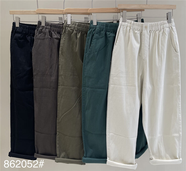 New in early autumn! [fabric] elastic waist thin texture comfortable casual pants 862052# L